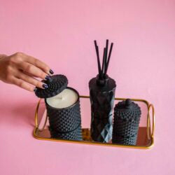 Set cu lumânari parfumate Boem și difuzor de parfum de cameră negru mat